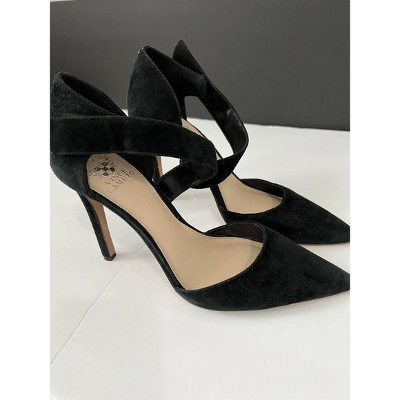 Vince Camuto Carlotte Black Suede High heels size 9 Pointed Toe - Picture 2 of 10